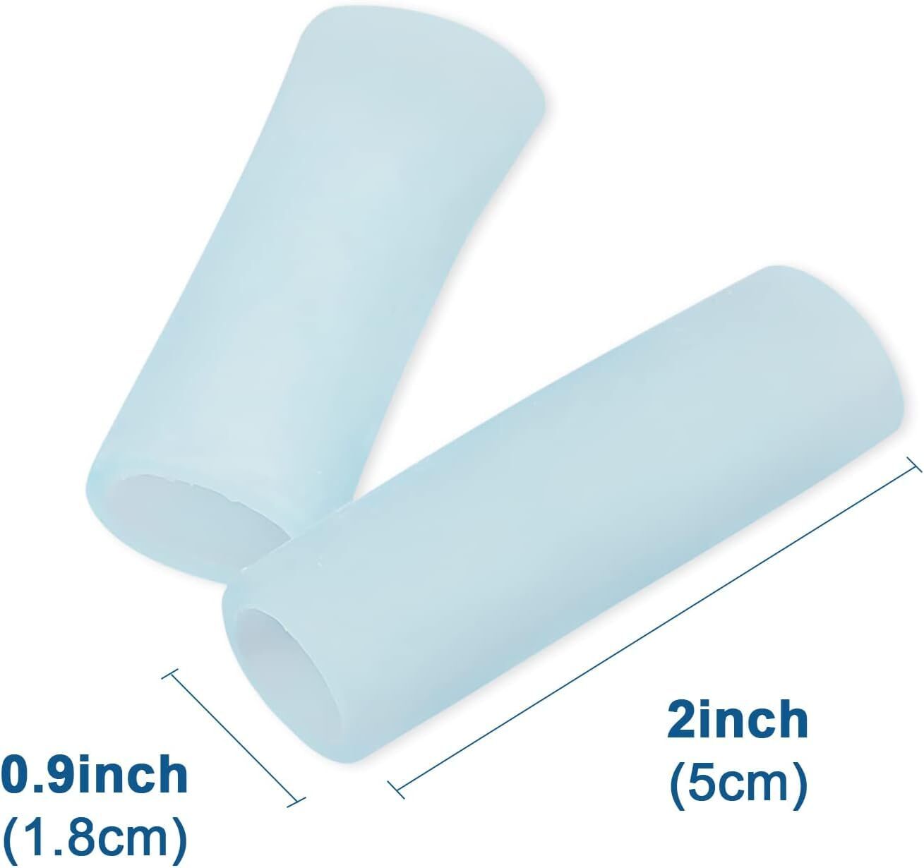 20 Pc Silicone Gel Finger Protectors for Pain Relief and Skin Protection Blue