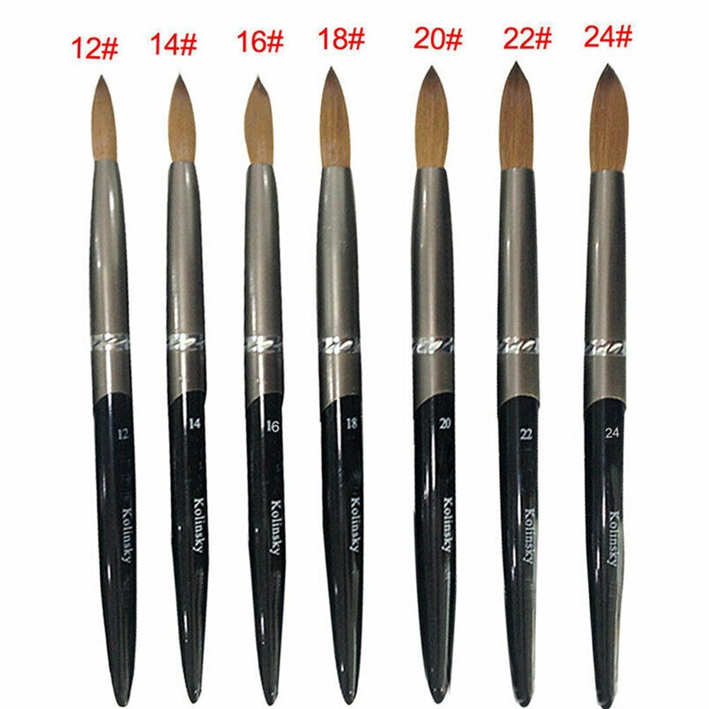Acrylic Kolinsky Nail Brush Sizes 8-24 Nail Art Brushes Xmas Christmas Gift