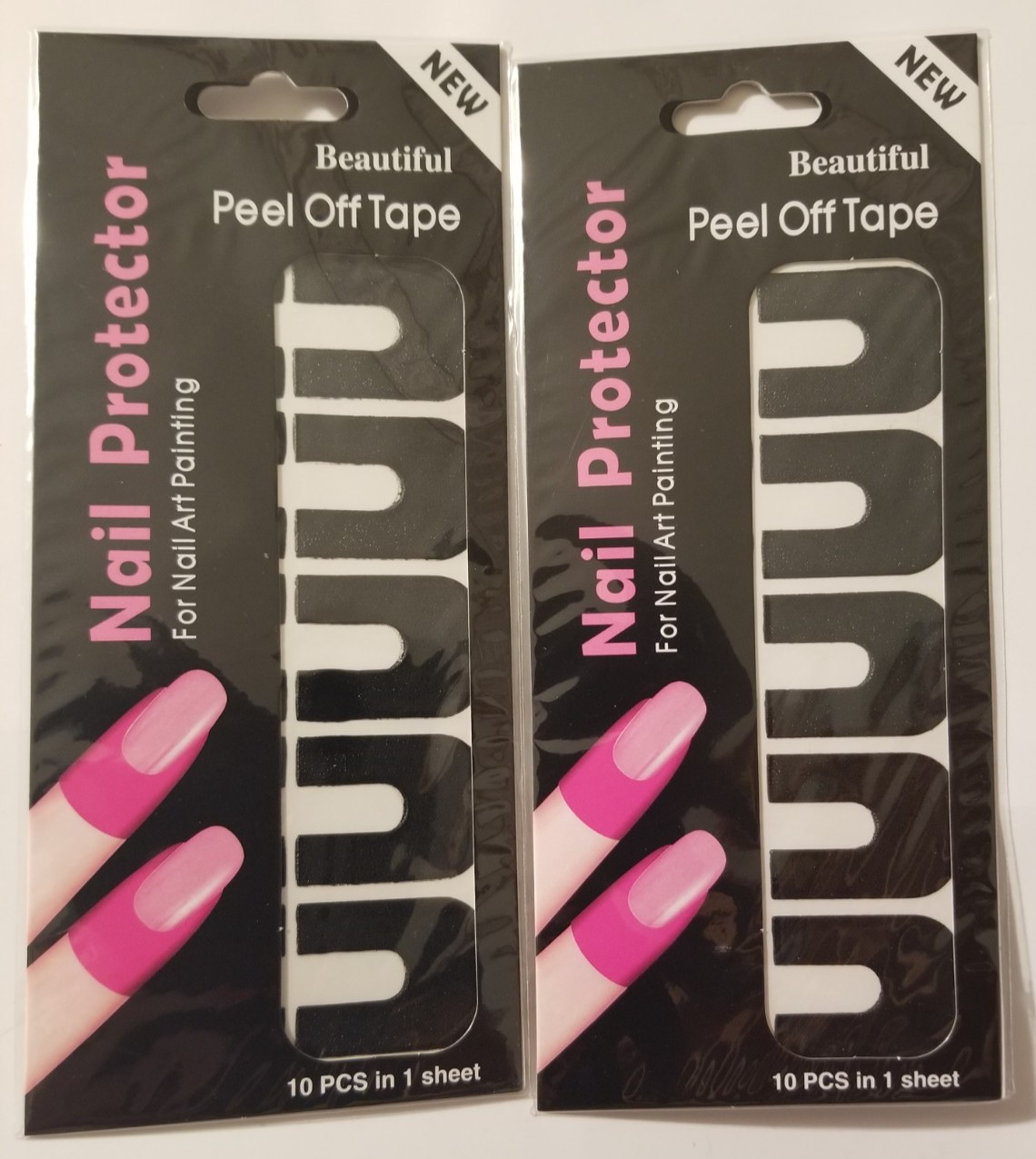Finger Nail Protector Tap For Nail Polish Painting Peel Off Tape Black 2 Packs