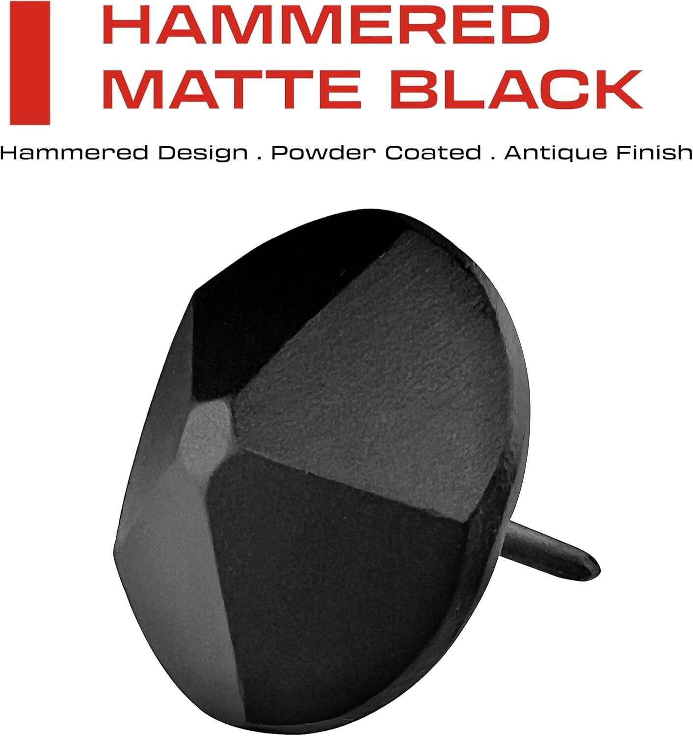 50 Pack 1.25 Inch Hammered Pyramid Black Iron Clavos – Elegant Decorative Nails