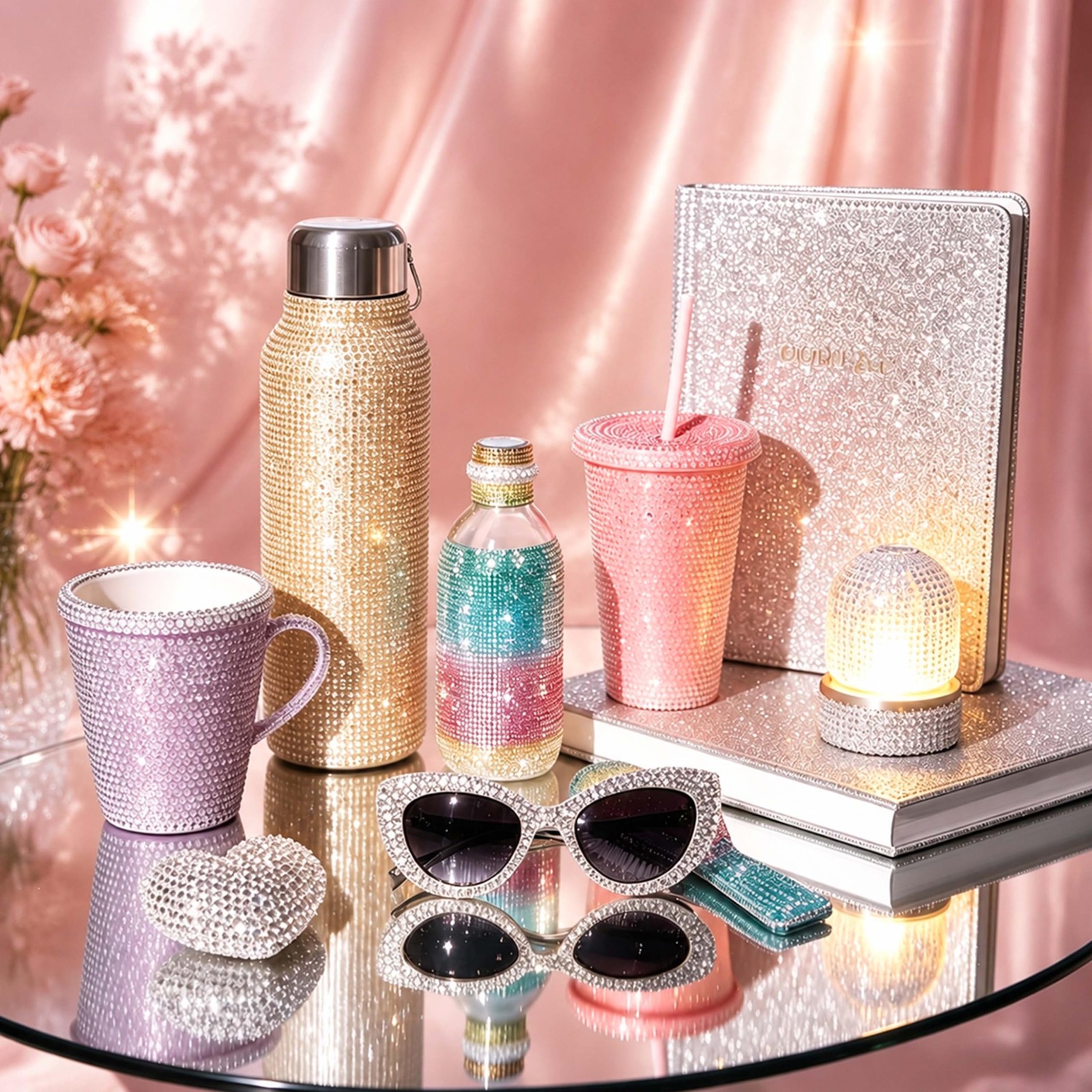 Bedazzling Kit 63000PCS Rhinestones & 12 Colors Half Pearls, 72 Colors 3mm Fl…
