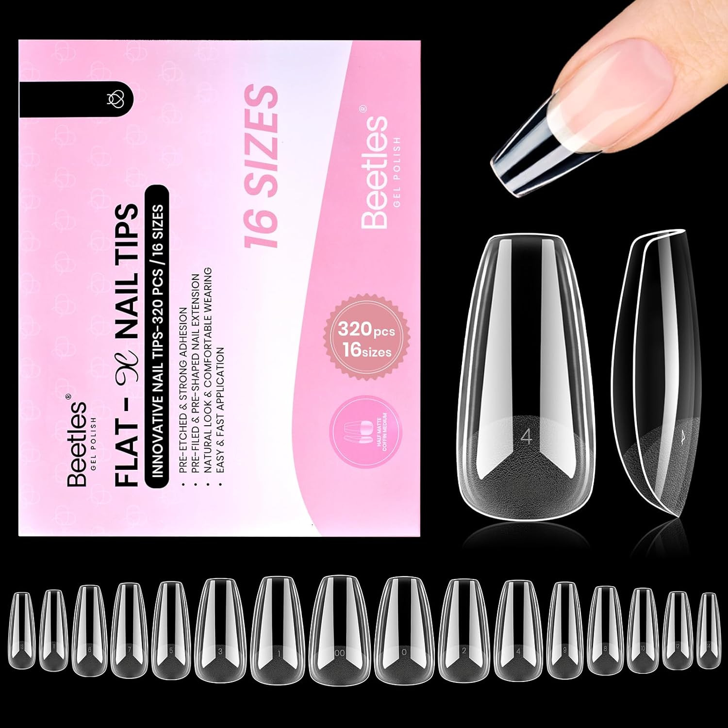 Beetles 20G Solid Nail Glue Gel – No Wipe, Hands-Free Soft Nail Tips Glue for Fa