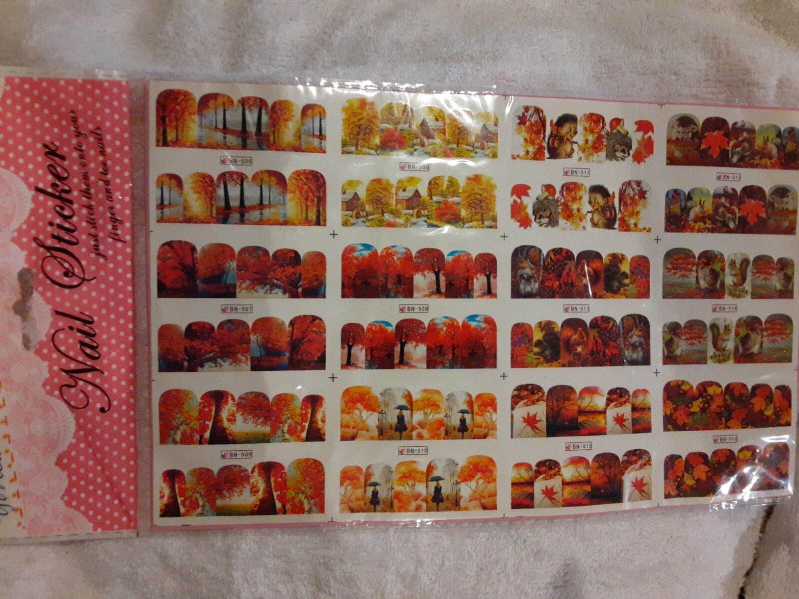 YI KOU NAIL PATCH WRAPS STRIPS STICKERS FALL HALLOWEEN AUTUMN 12 Sheets