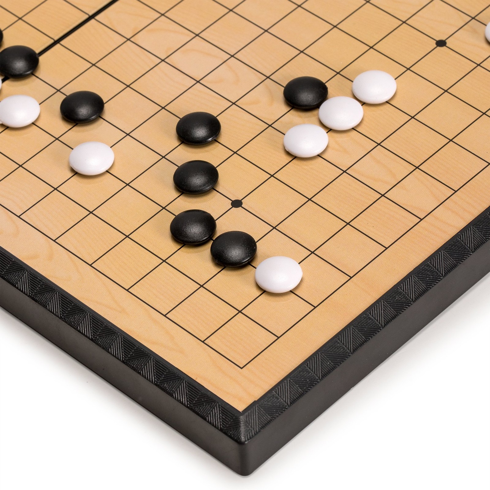 Yellow Mountain Imports Magnetic Go Game Set with Single 11″, Black, White