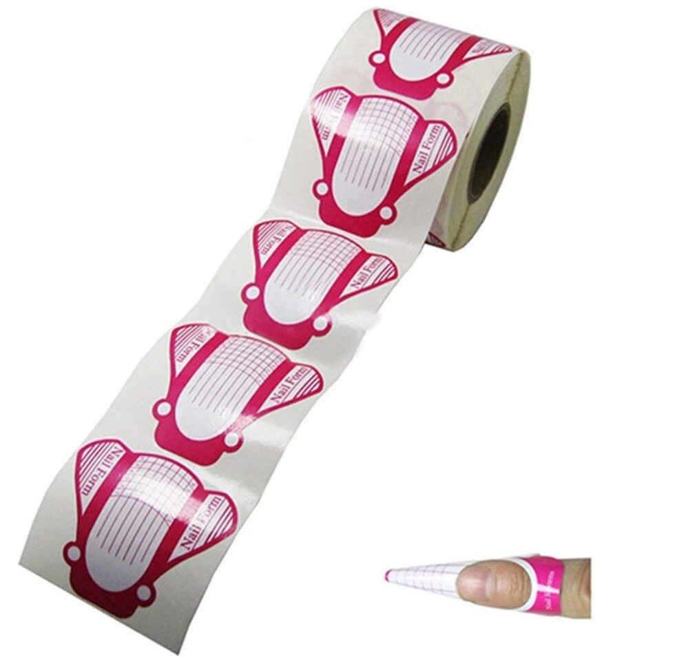 Nail Form Stickers Acrylic Gel Extension Guide | Red/Gold/Silver | Bulk UK Stock