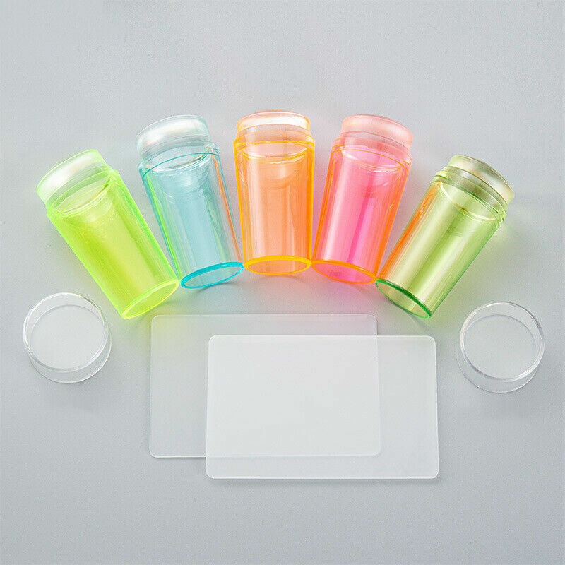 Nail Art Stamp Transparent Silicone Seal Stamper w/Scraper DIY Nail Decorate