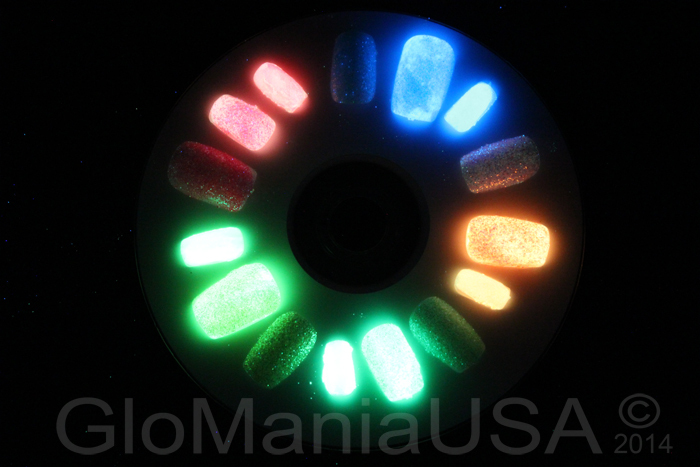 Glitter Neon Visible Glow in the Dark Powder Hearts Butterflies