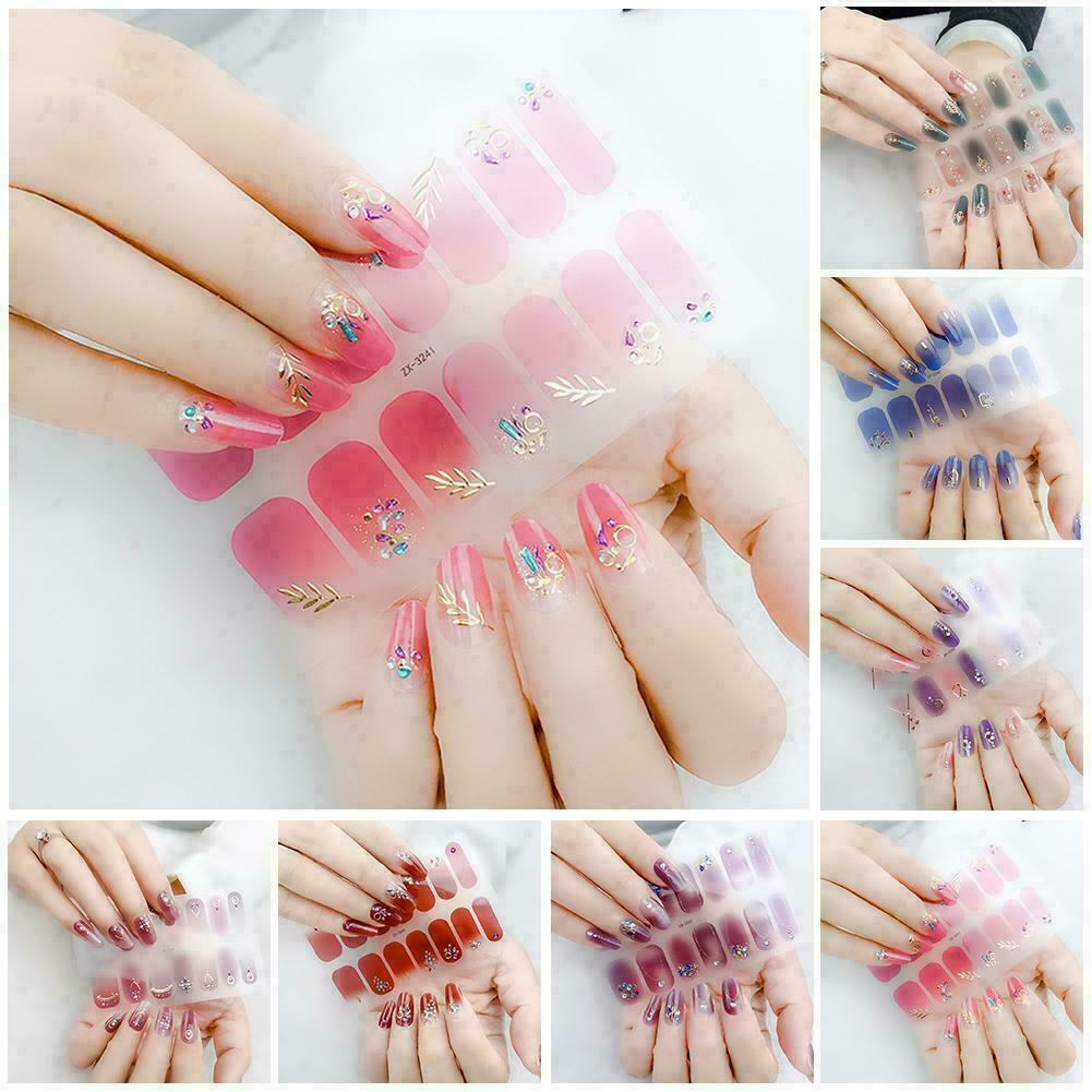 1 Sheet Nail Art Stickers Self Adhesive DIY Stylish Nail Wraps Gifts Full NS32