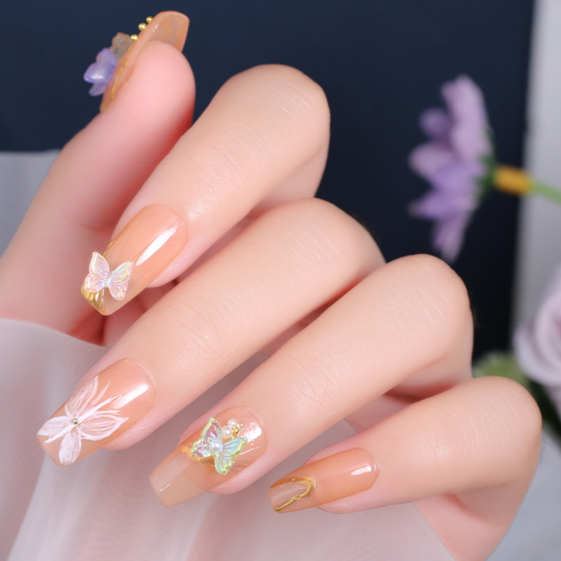 5pcs Aurora Glitter 3D Colorful Butterfly Nail Art DIY Resin Manicure Decor NS31