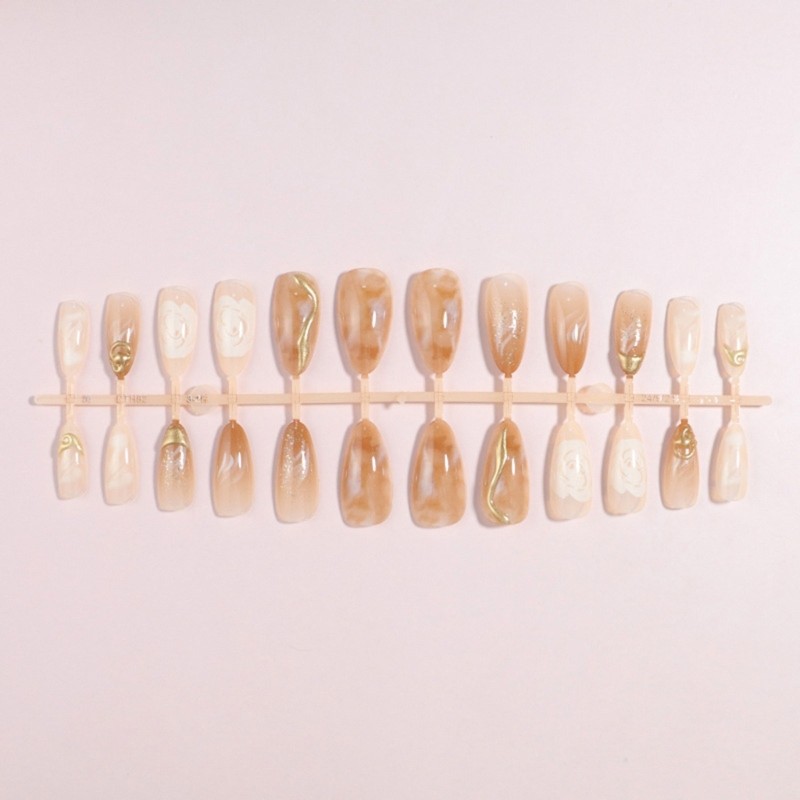 24 Pieces Short Square Press on Nail Glossy Artificial Nail For Any Occasion
