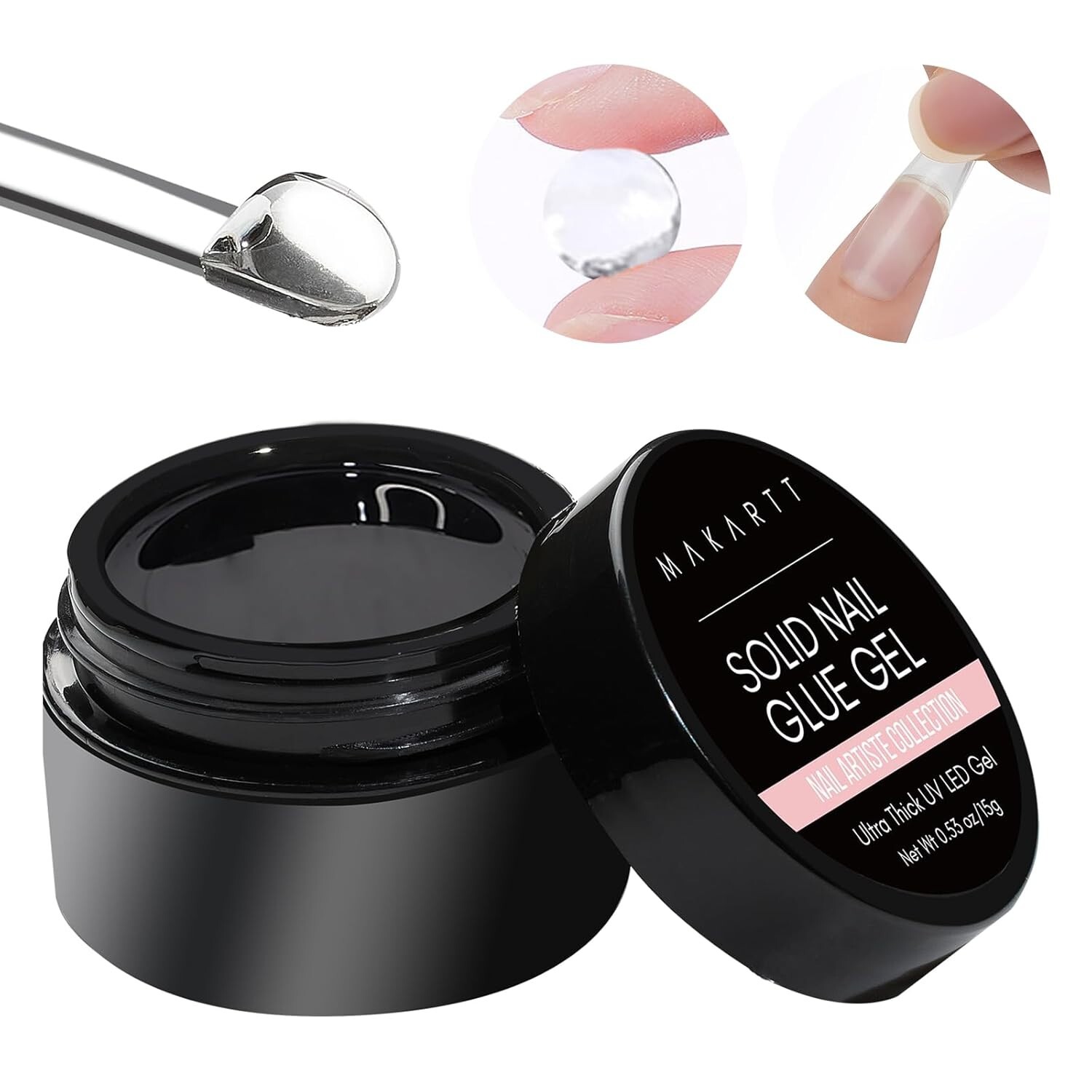 Professional 15ml Solid Gel Nail Glue – Rubber-Like Texture, Easy Application