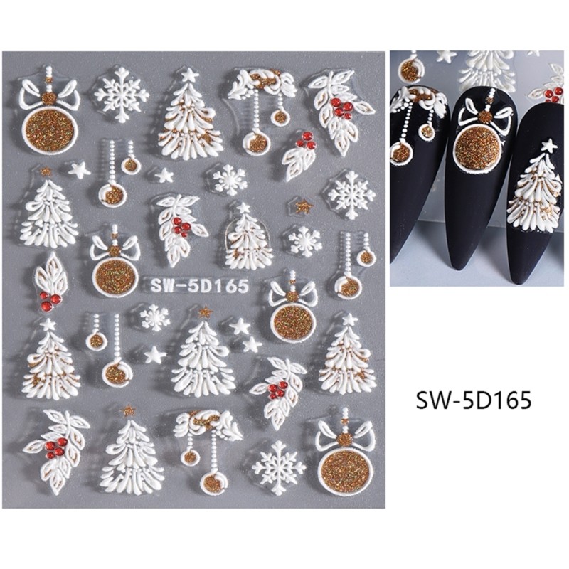 Snowman Nails Art Stickers Christmas Nail Sticker Winter Snowflakes Nail Decals