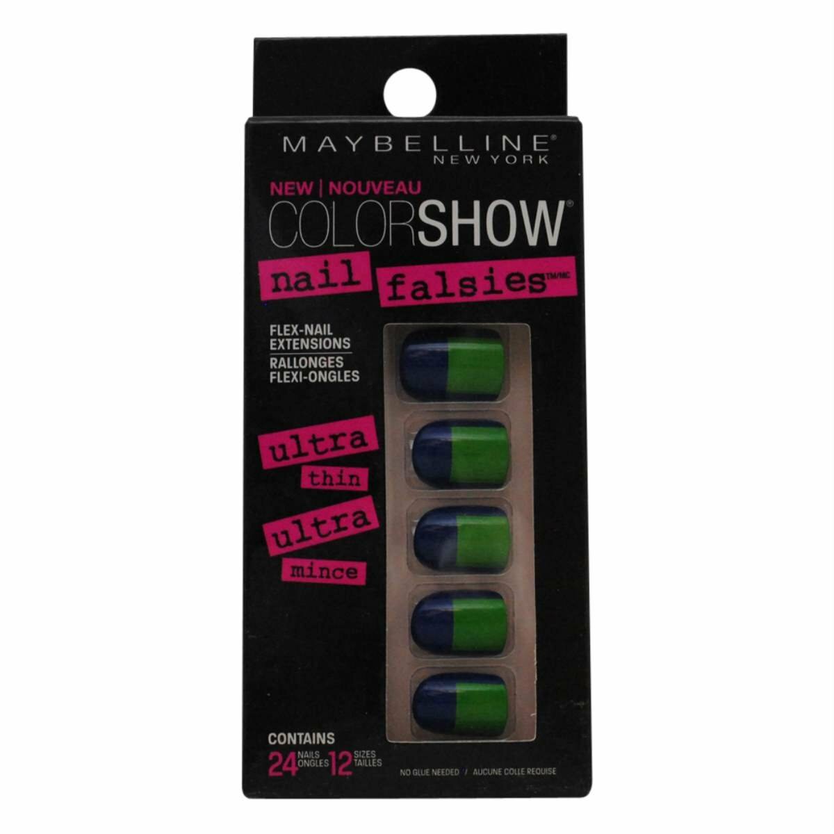 Maybelline Color Show Nail Falsies #60 Block Party : 24 Nails / 12 Sizes