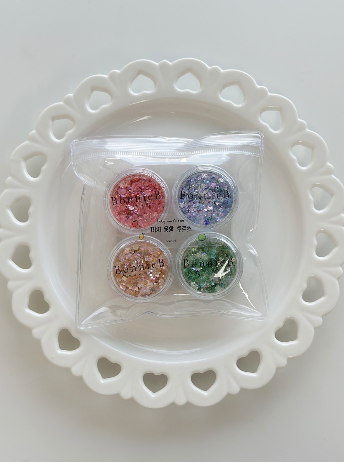 Bonnie B Peach Fruits Hologram Glitter Nail Art Aurora Effect 4 Colors K-Beauty
