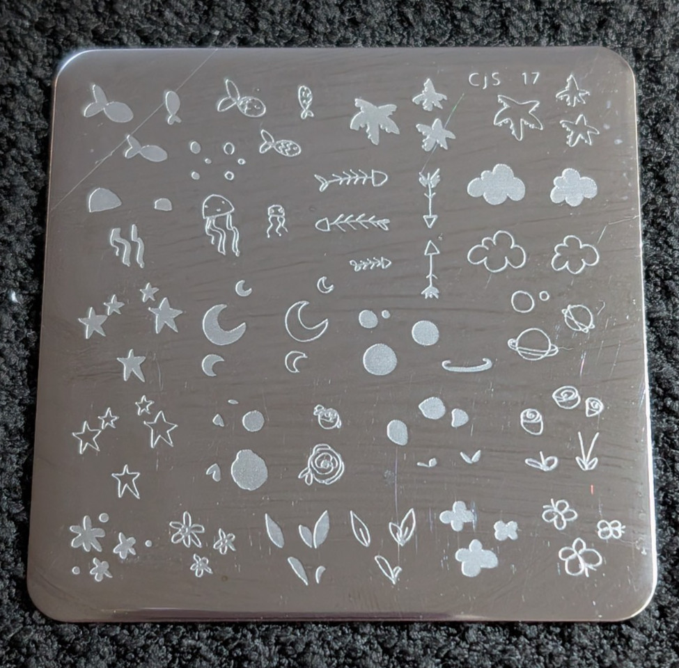 Nail Stamping Plates Clear Jelly Stamper Lot of 2 CJS-08 CJS-17