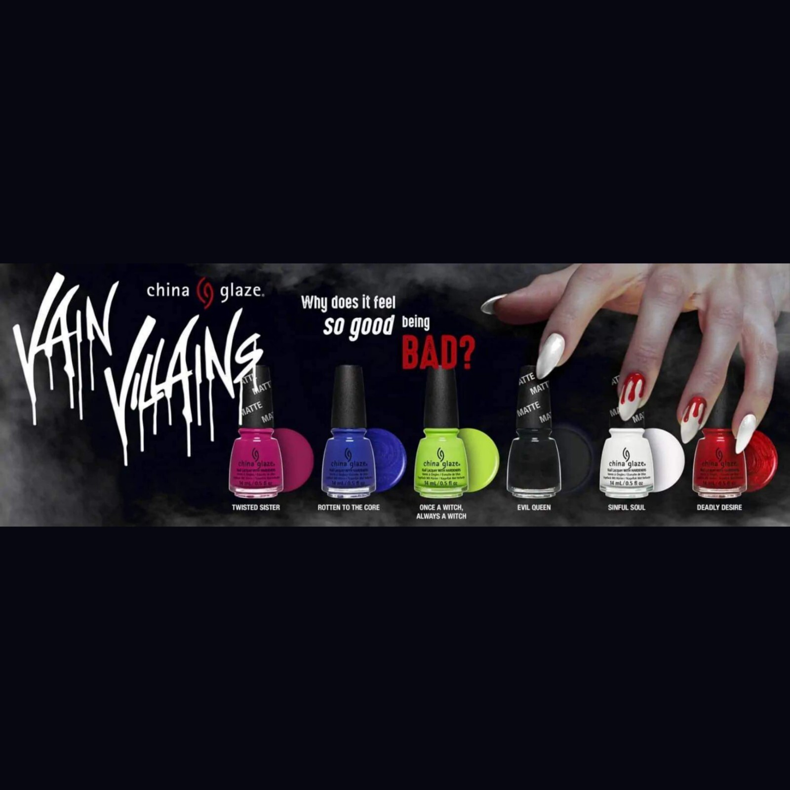 China Glaze Nail Lacquer – VAIN VILLAINS Halloween 2022 Collection Pick Any .5oz