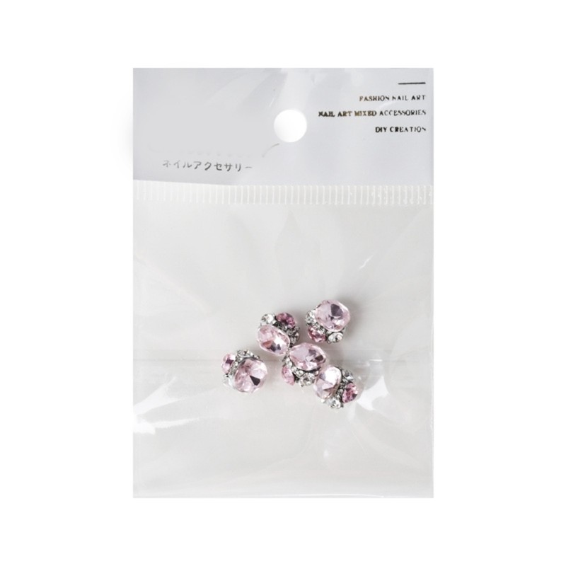 Pack of 5 3D Nail Rhinestones Clear Clear Nail Crystals Gems Nails Art Charms