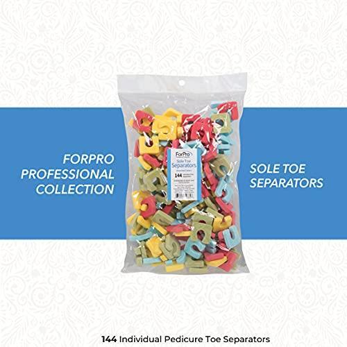 ForPro Sole Toe Separators, Assorted Colors, Individual Pedicure Toe Separators,