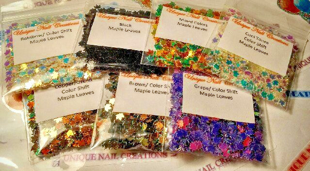 MAPLE LEAF NAIL CONFETTI~U CHOOSE~🍁Nail•Acrylic•Gel•Body•Face•Festival•Crafts