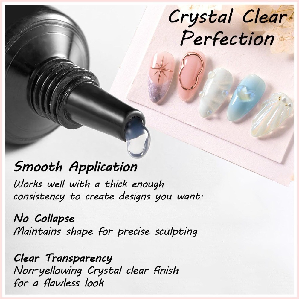Clear 3D Nail Art Sculpting Builder Gel for DIY Nail Designs Craving Molding Gel