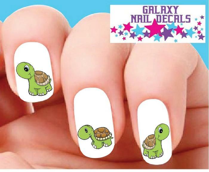 Waterslide Nail Decals – Set of 20 Cute Turtle Assorted