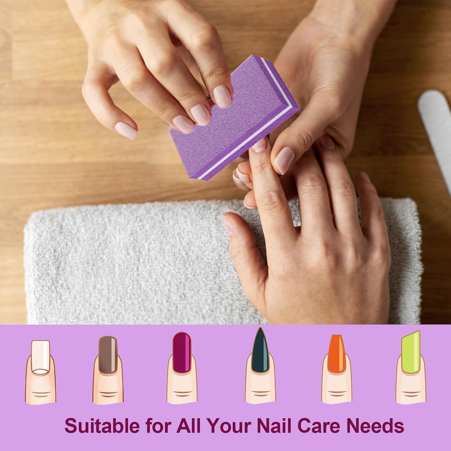 Nail Buffers (60 Pack), Buffer Block Nail File for Acrylic Nails and Natural Nai