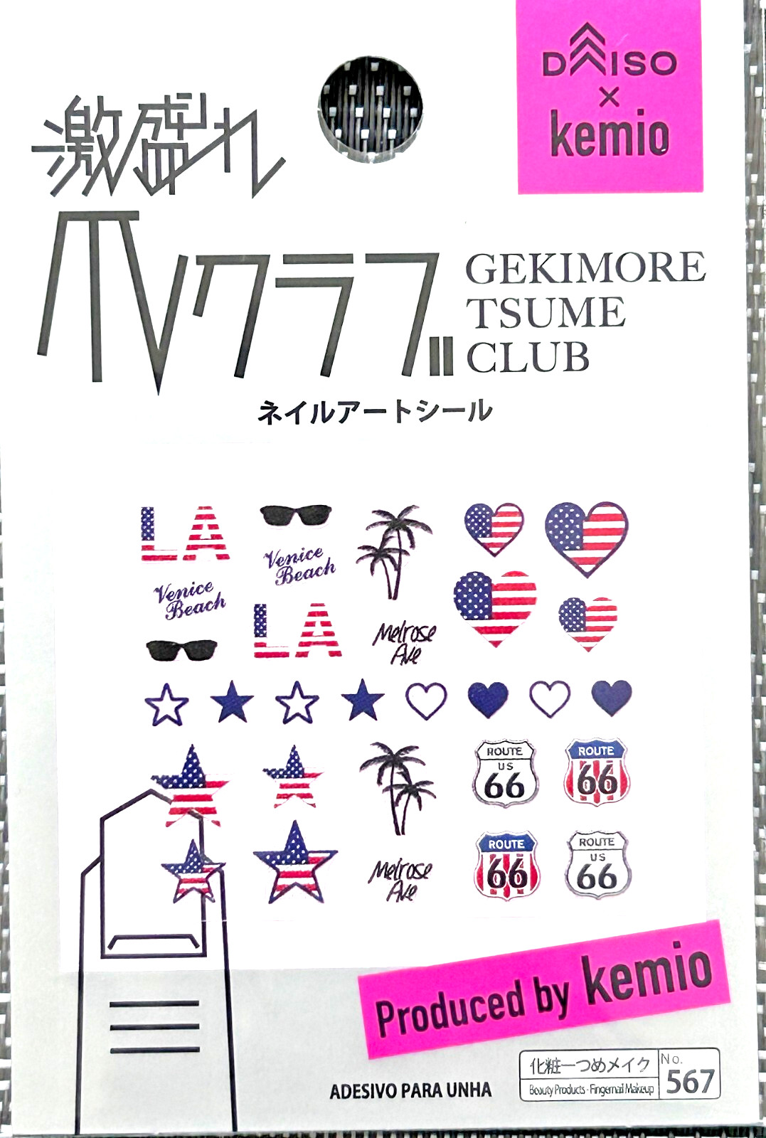 Daiso Nail Art Stickers 30pieces American motif Made in Japan
