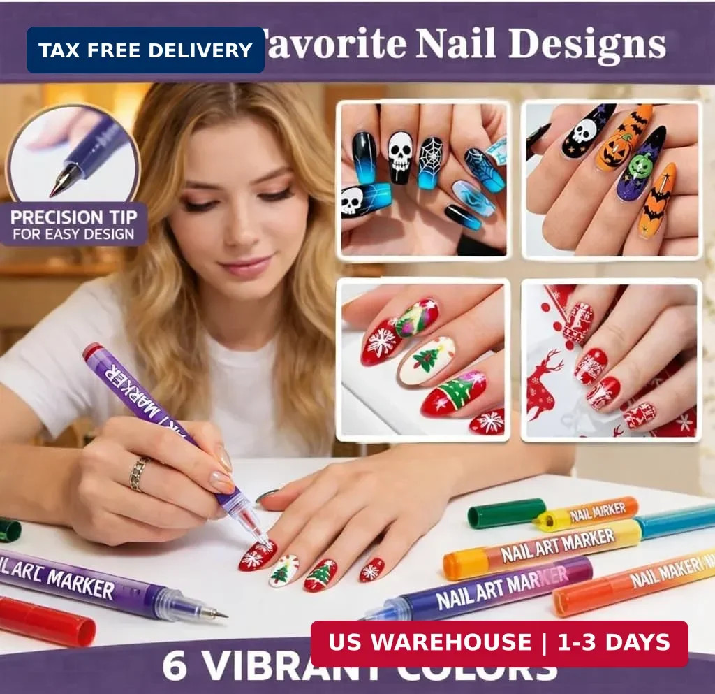12 Colours Nail Art Markers, Nail Art Pens, Nail Polish Pens Set with Fine Ti…