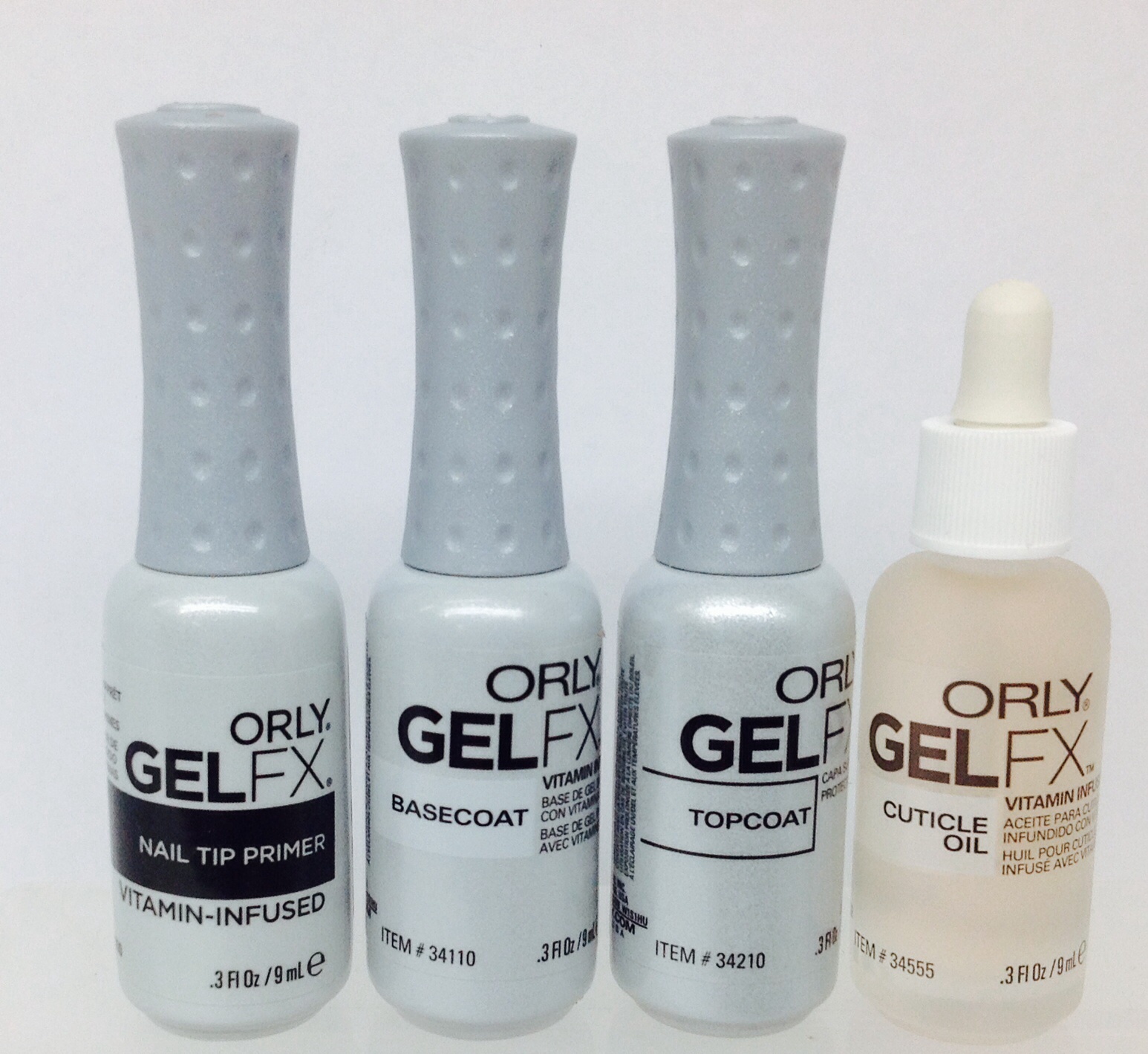 ORLY GELFX 4pc Nail Kit – Base+ Top coat + Primer + Cuticle Oil .3oz/9ml
