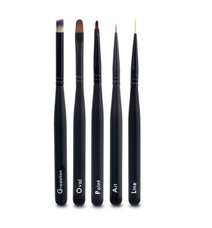 Jello Jello Flexible Nail Brush 5Set Self Nail Care Line Art Point Oval