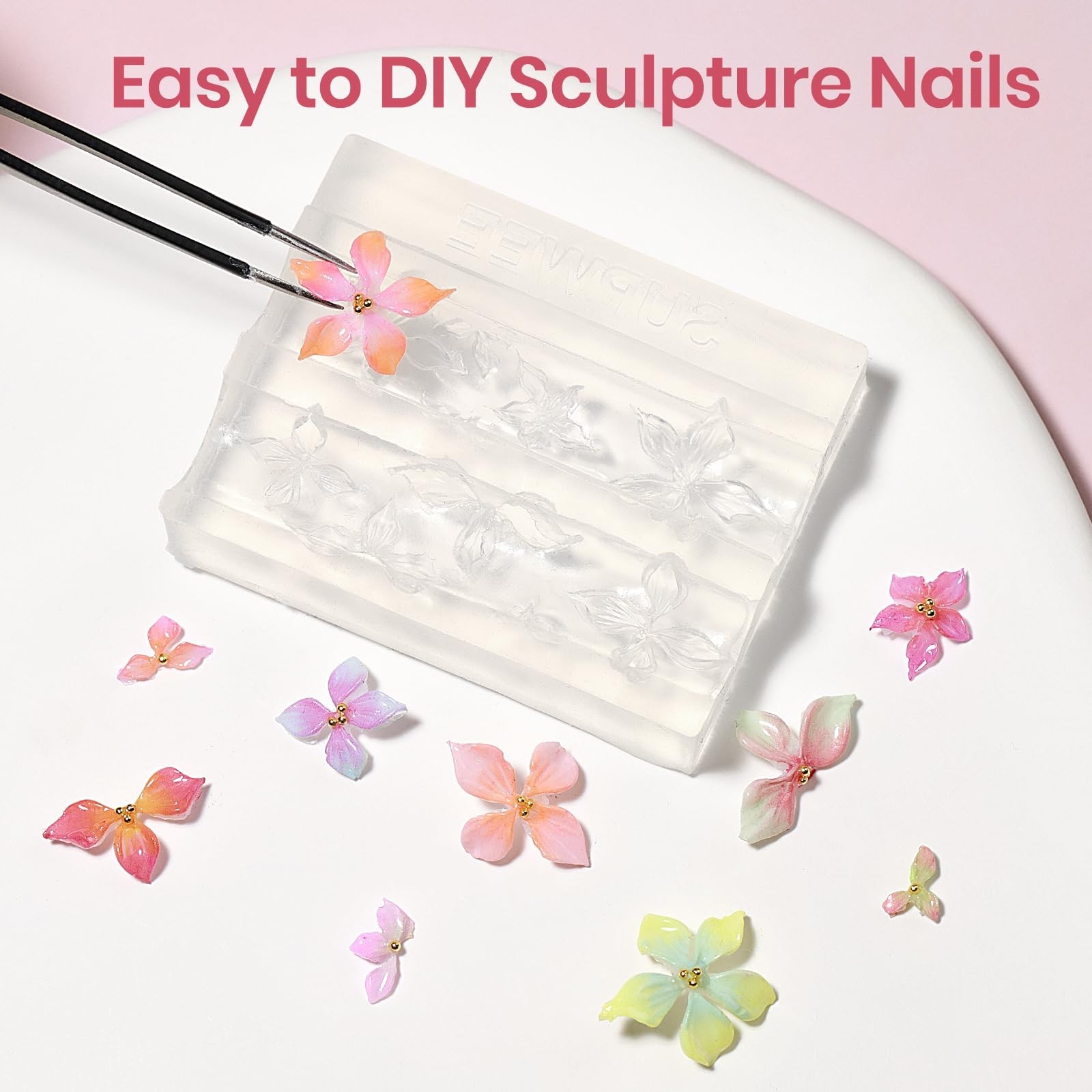 3D Nail Art Sculpting Gel Set – 4 Colors, Non-Stick Builder Gels for Home & Salo