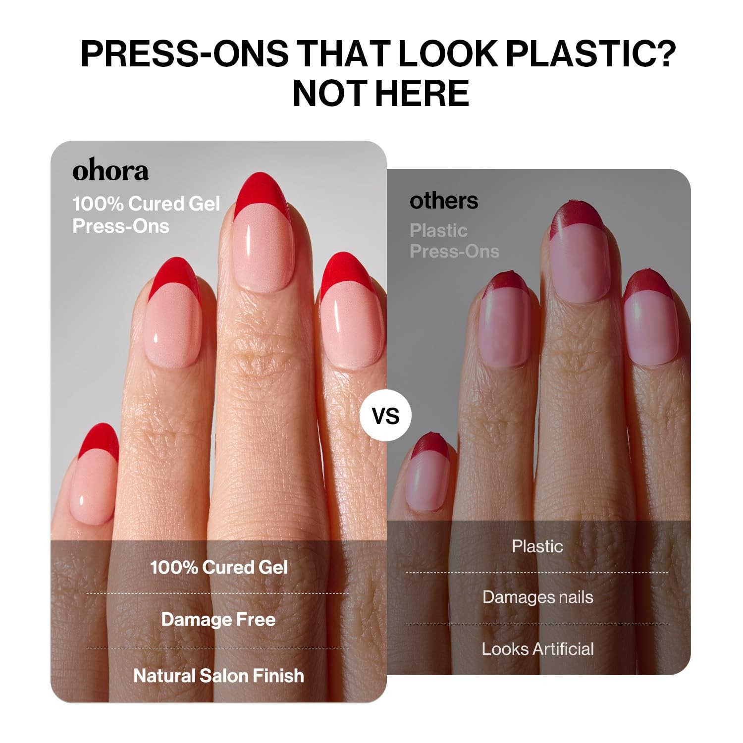ohora Gel Press On Nails | Pink, Chrome Dot, Medium Oval | Glazed Dot | Salon…