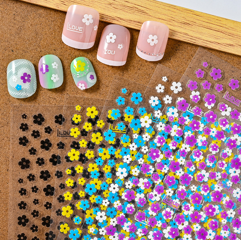 3D Nail Stickers Art DIY Designs Waterproof Decal Manicure Daisy Flowers NS17