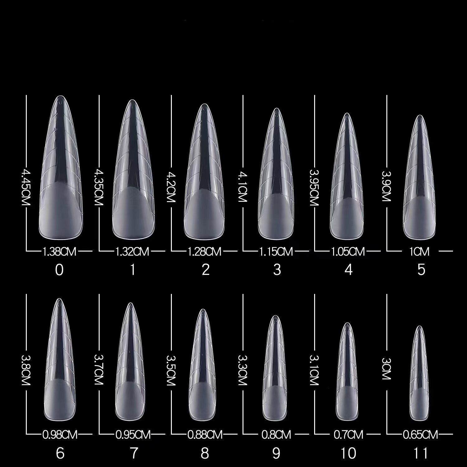 96Pcs/box Half Matte Nail Forms four Types Nail Molds Set Nail Extension Tips