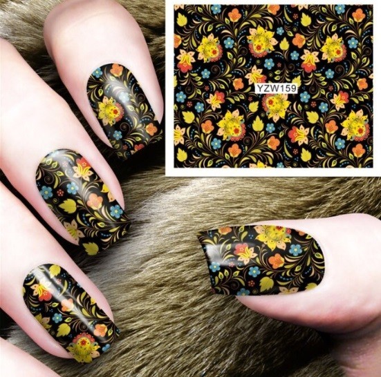 Flower, Floral Nail Art Water Decals DIY Nail Wraps.(Group 2)