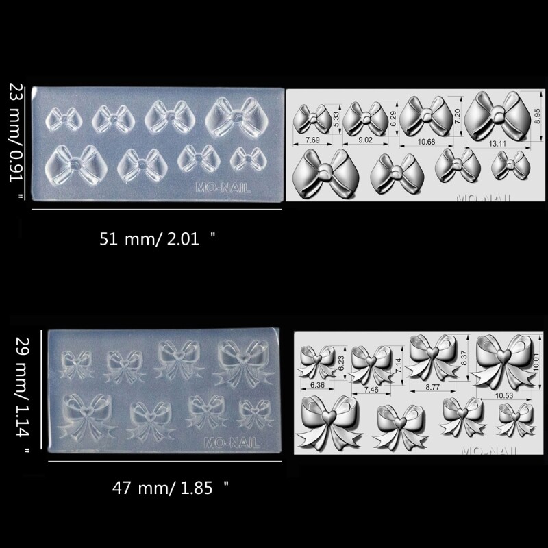 4pcs Easy to Use Mini Art Mold Bowknot Shaped Stencils Silicone Molds