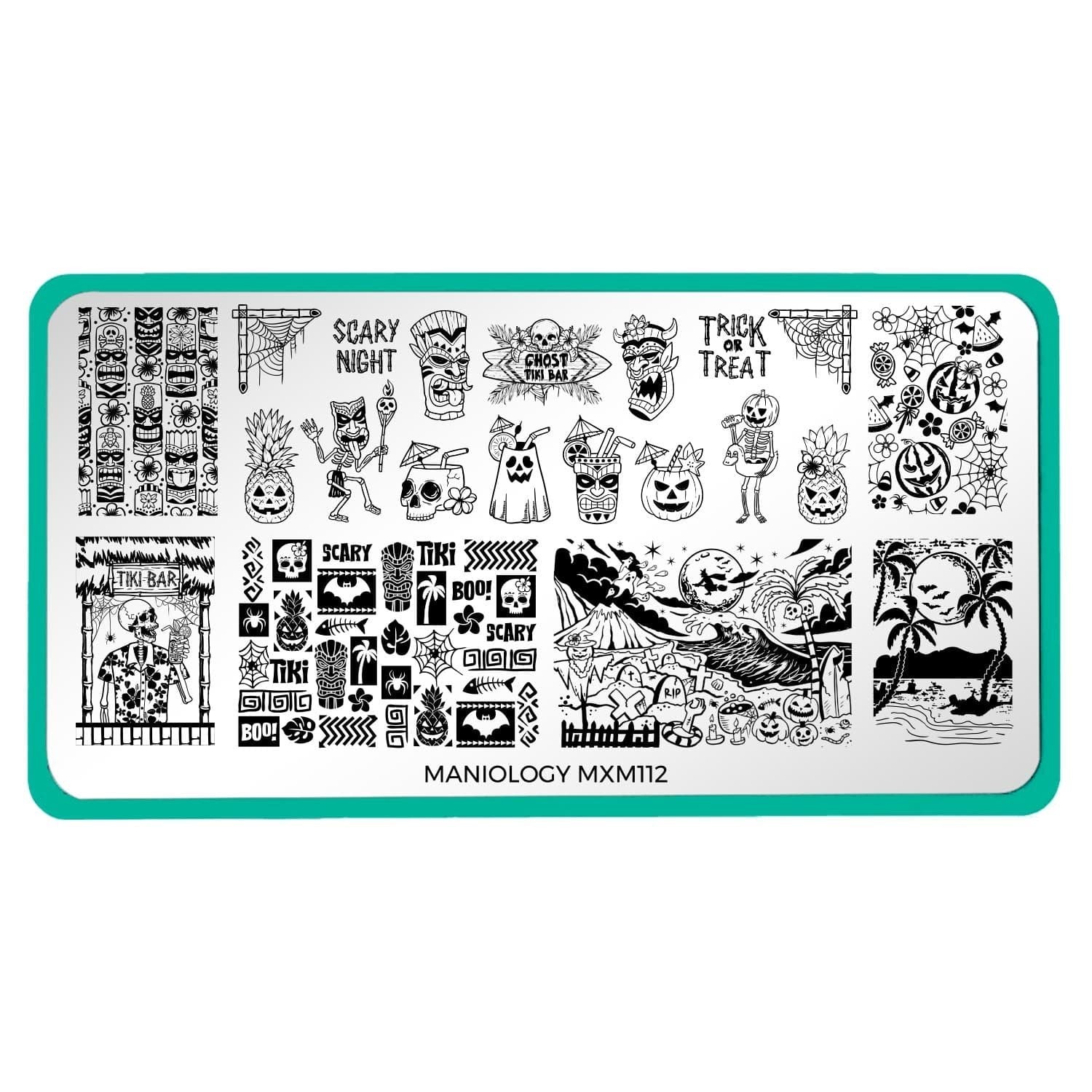 MXM112 Creepy Tiki: Tiki Terror Hula Ween Halloween Hawaii Nail Stamping Plate