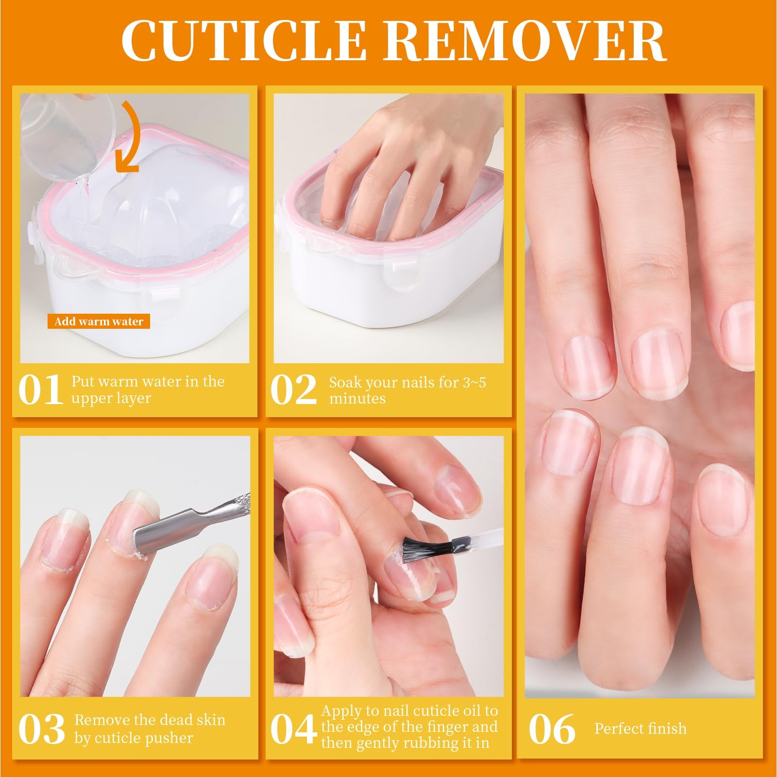 Teenitor Nail Soaking Bowl, Soak Off Gel Polish Orange / Purple / Light Pink