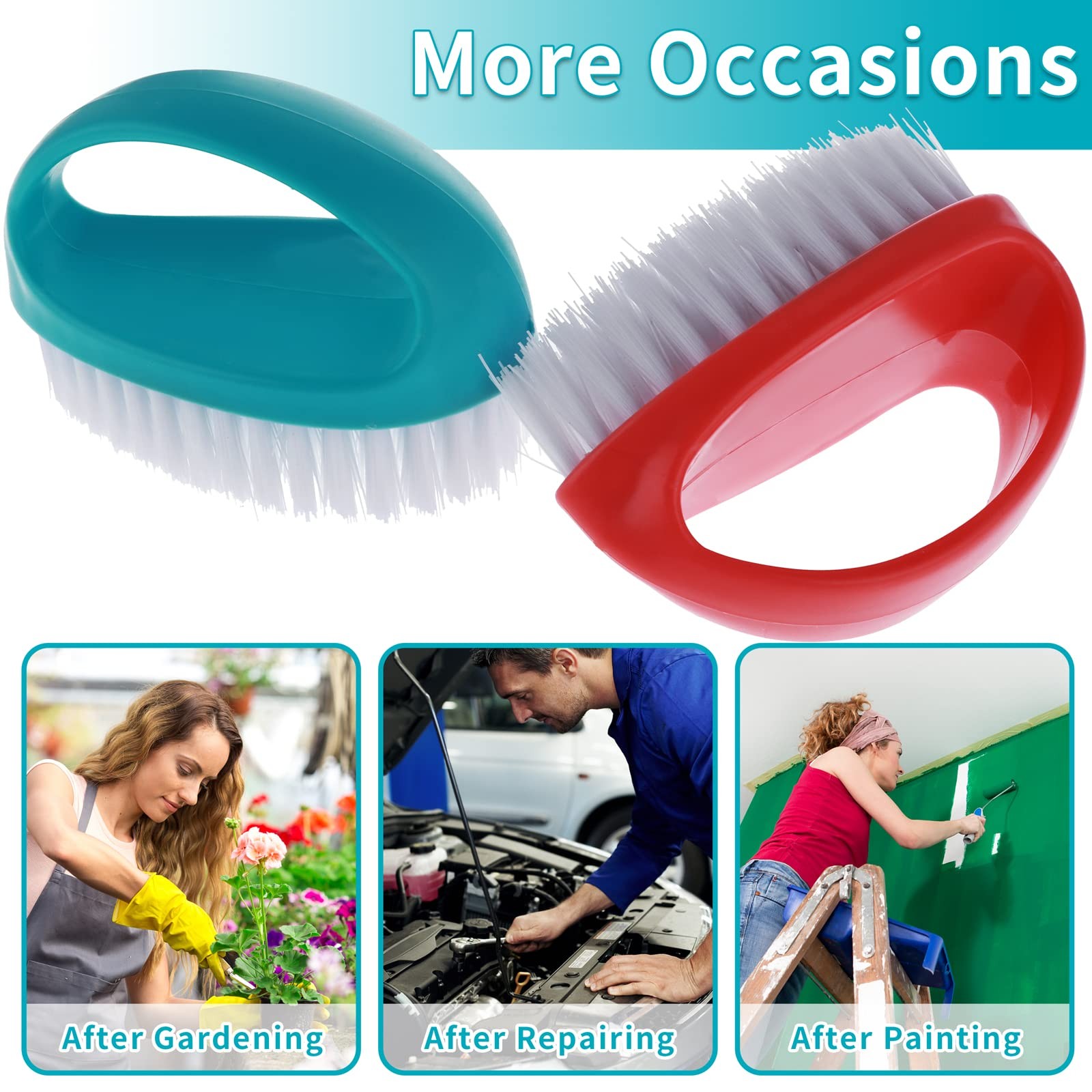 2 Pack Hand Nail Brush Cleaning Fingernails Durable Stiff Bristles Nail Scrub