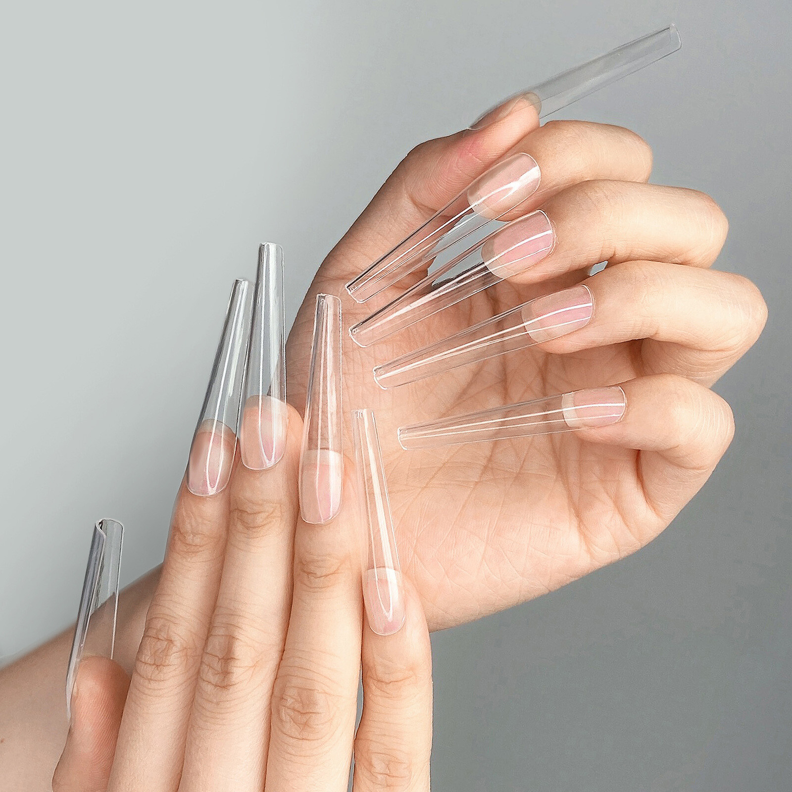504Pcs Extra Long False Nail Tips Ballerina Full Cover C Curve Shape Fake Nails