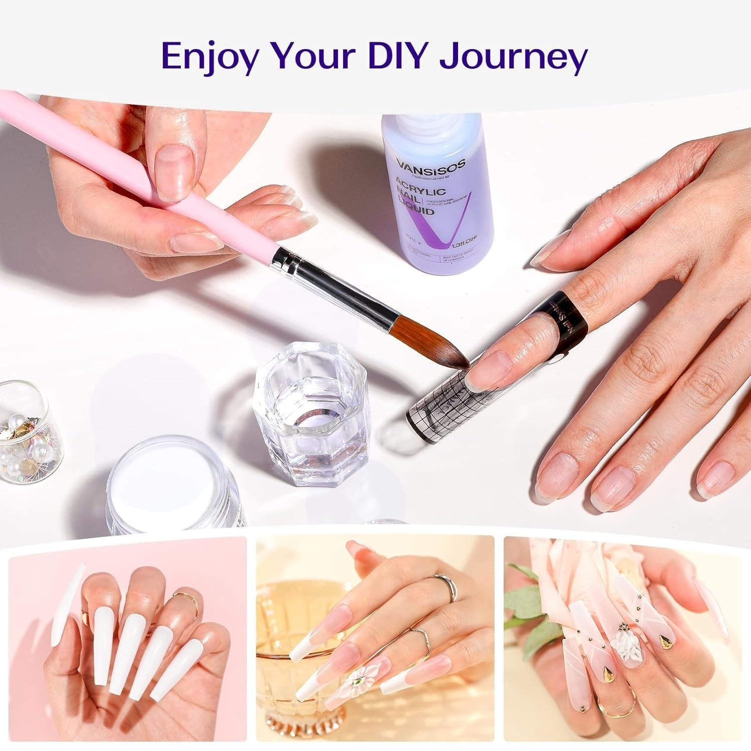 Kit De Uñas Unas Acrilicas Con Deshidratador De Preparacion Y Base Kit De Polvo