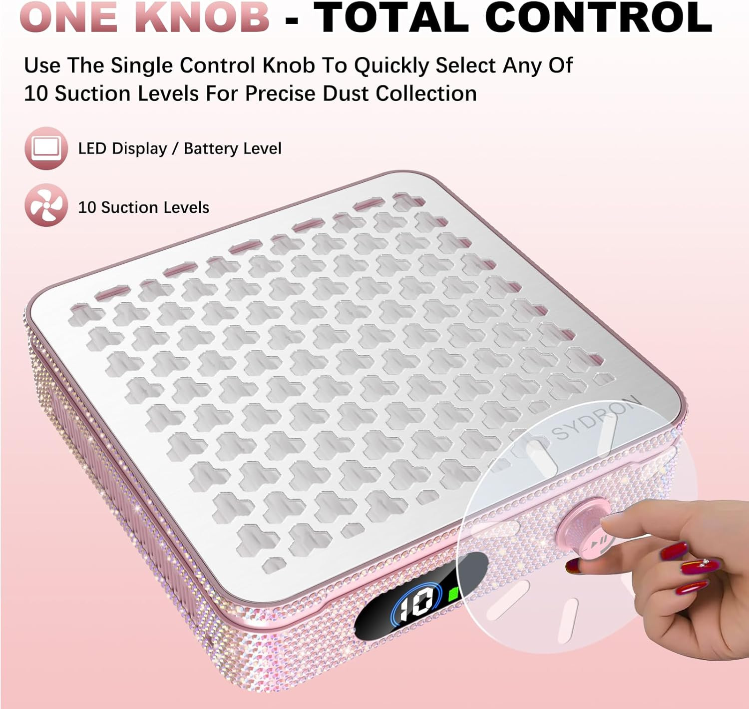 Nail Dust Collector | 1000PA Nail Dust Collector Rechargeable | 10 Speed Levels