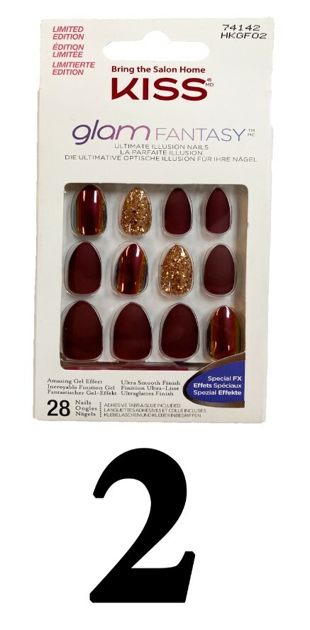 Kiss Salon Glam Fantasy Nails Special FX 28 Illusion Press On Nails Medium, Long