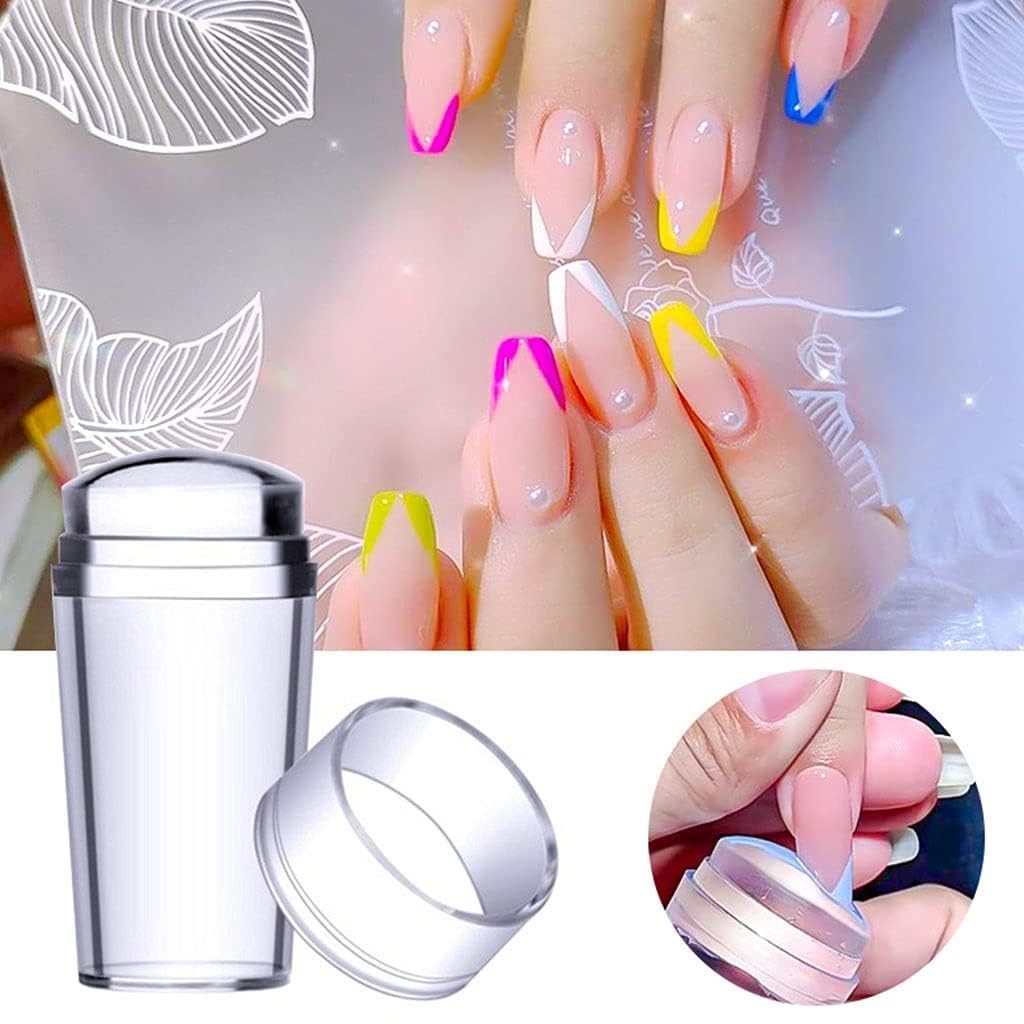 Clear Jelly Silicone Nail Art Stamper Scraper Transparent Stamping Polish