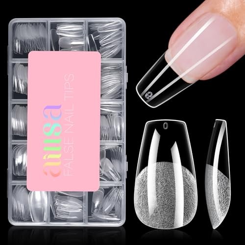 Medium Coffin Nail Tips – Full Cover Half Matte Nail Tips 240PCS-Medium Coffin