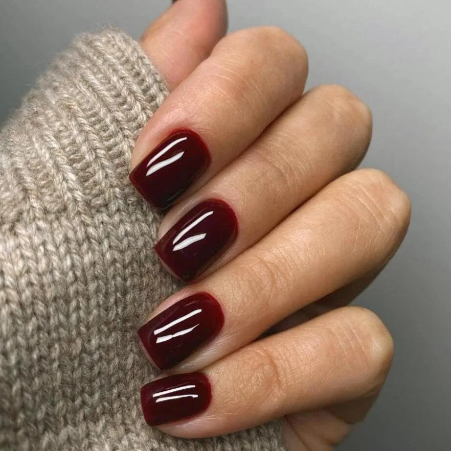 24Pcs Simple Square Head Fake Nail with Nude Design White Gradient French Press