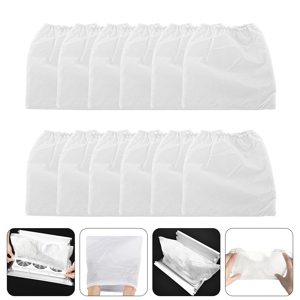 12Pcs Nail Dust Collector Bags for Nail Vacuum Cleaner Nonwoven White