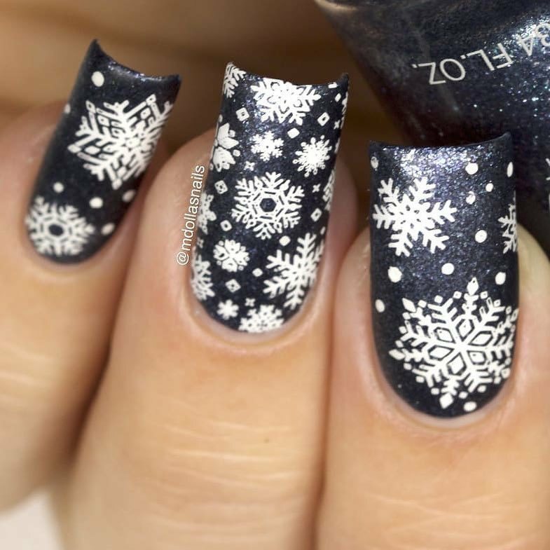 B035 Icy Wonderland Stamping Plate For Christmas Stamped Nail Art Design