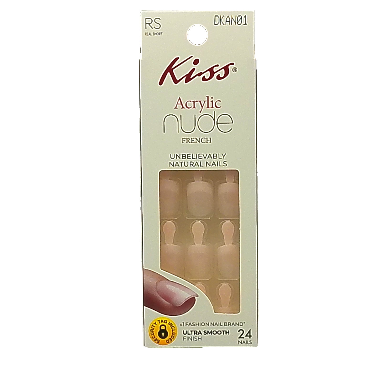 KISS Acrylic Nude French “Unbelievably Natural” Nails – RS (24 Nails) DKAN01