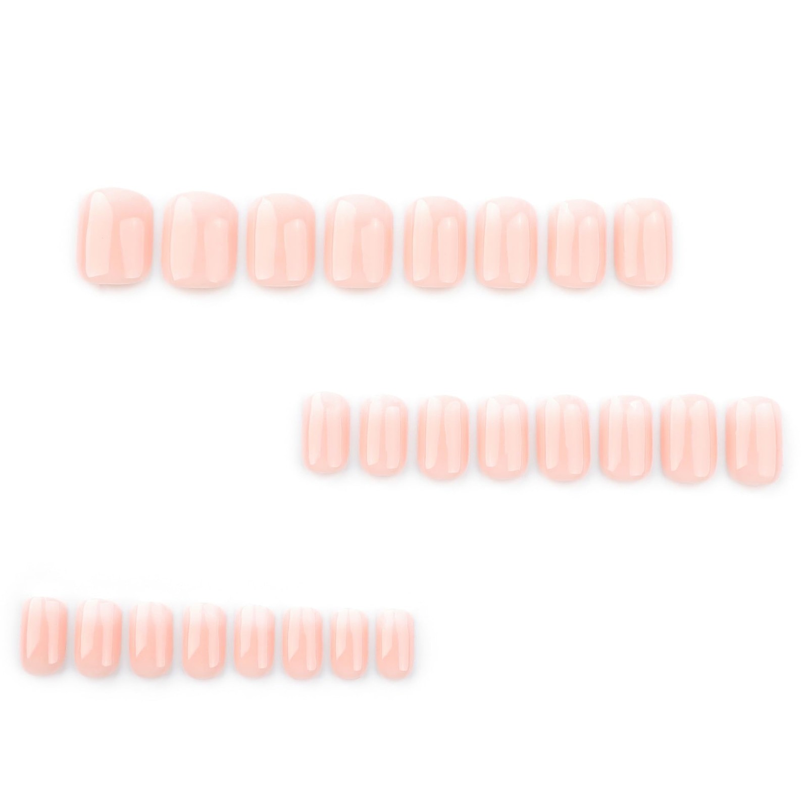 Pink Ombre Press On Nails Extra Short Square, French Tip Designer Fake Nails …